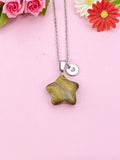 Tiger Eye Star Charm Silver Necklace, Natural Tiger Eye Gemstone Jewelry, N6276