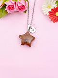 Red Rainbow Jasper Star Charm Silver Necklace, Natural Red Rainbow Jasper Gemstone Jewelry, N6278
