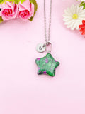 Ruby in Zoisite Star Charm Silver Necklace, Dyed Natural Ruby in Zoisite Gemstone Jewelry, N6281