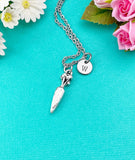 Carrot Necklace, Silver Carrot Charm Necklace, Foodie Gift, Vegan Gift, N83