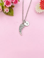 Angel Wings Charm Silver Necklace, Guardian Angel Jewelry, N6283