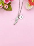 Angel Wings Charm Silver Necklace, Guardian Angel Jewelry, Tarnish Resistant Stainless Steel Wing Pendants, N6284