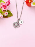 Compass Charm Silver Necklace, Tarnish Resistant Stainless Steel Compass Pendants, N6286