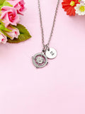 Compass Charm Silver Necklace, Tarnish Resistant Stainless Steel Compass Pendants, N6286