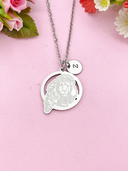 Lion Charm Necklace, Tarnish Resistant Stainless Steel Lion Pendants, N6289