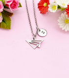Paper Plan Charm Necklace, Tarnish Resistant Stainless Steel Paper Plan Pendants, N6295