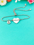 Silver Bridesmaid Bracelet, Gold or Silver Heart Bridesmaid Jewelry, Perfect Wedding Gift, D582S