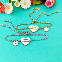 Junior Bridesmaid Bracelet, Gold or Silver Heart Junior Bridesmaid Jewelry, Perfect Junior Bridesmaid Wedding Gift, D584