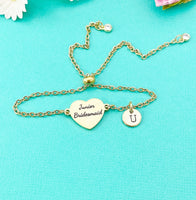 Gold Junior Bridesmaid Bracelet, Gold or Silver Heart Junior Bridesmaid Jewelry, Perfect Junior Bridesmaid Wedding Gift, D584G