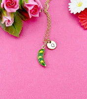 Sweet Pea Charm Necklace in Gold, Pea in the Pod, N6333G