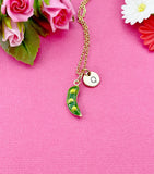 Sweet Pea Charm Necklace in Gold, Pea in the Pod, N6333G