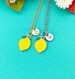 Lemon Charm Necklace in Gold or Silver, Yellow Lemon, N6335