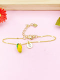 Gold Mangoes Charm Bracelet, Mango Tropical Fruit Charm, Birthday Gift, N5164A