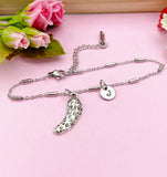 Silver Cucumber Charm Bracelet, Initial Charm, Foodie Gift, N774C