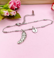 Silver Cucumber Charm Bracelet, Cucumber Lover Gift, Food Charm, N774C