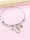 Horsshoe Charm Bracelet, Horse Lover Jewelry, N6207B