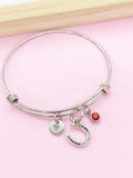 Horsshoe Charm Bracelet, Horse Lover Jewelry, N6207B