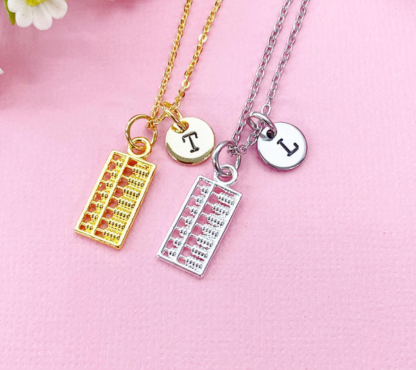 Abacus Charm Necklace in Gold or Silver, Calculator, Ideal Gift for Accountants or Bookkeepers, N6336