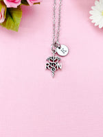Silver Registered Nurse Necklace, RN Caduceus Medical Symbol Charm, Perfect as a Nursing Gift, Graduation Gift, N2586