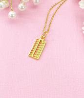 Abacus Charm Necklace in Gold, Calculator, Ideal Gift for Accountants or Bookkeepers, N6336G