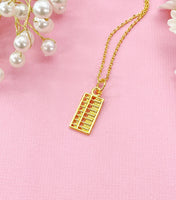 Abacus Charm Necklace in Gold, Calculator, Ideal Gift for Accountants or Bookkeepers, N6336G