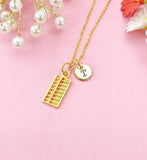 Abacus Charm Necklace, Initial Pendant, Accountant Gift