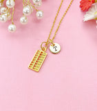 Abacus Charm Necklace, Initial Pendant, Accountant Gift