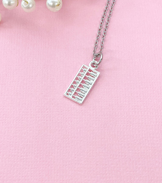 Silver Abacus Charm Necklace, Calculator, Ideal Gift for Accountants or Bookkeepers, N6336S