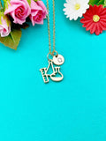 Laboratory Beaker Conical Flask Erlenmeyer Flask Charm Necklace in Gold, N6338