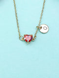 Red Heart Charm Neckalce in Gold, N6341