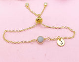 Angelite Bracelet in Gold or Silver, Natural Angelite Gemstone Jewelry, N6342