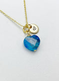 Apatite Heart Necklace in Gold or Silver, Natural Gemstone Jewelry, N6343