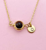 Bloodstone Necklace in Gold or Silver, Natural Bloodstone Gemstone Jewelry, N6346N
