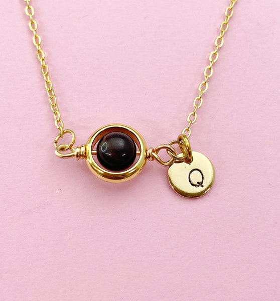 Bloodstone Necklace in Gold or Silver, Natural Bloodstone Gemstone Jewelry, N6346N