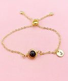 Bloodstone Bracelet in Gold or Silver, Natural Bloodstone Heliotrope Stone Gemstone Jewelry, N6346B