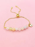 Morganite Bracelet, Gold Natural Morganite Gemstone Jewelry, N6347