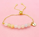 Morganite Bracelet, Gold Natural Morganite Gemstone Jewelry, N6347