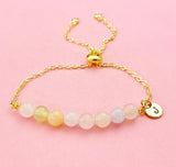 Morganite Bracelet, Gold Natural Morganite Gemstone Jewelry, N6347