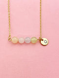 Morganite Necklace In Gold or Silver, Natural Morganite Gemstone Jewelry, N6347N