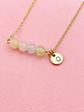 Morganite Necklace In Gold or Silver, Natural Morganite Gemstone Jewelry, N6347N