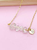 Quartz Crystal Necklace In Gold or Silver, Natural Quartz Rock Crystal Gemstone Jewelry, N6348N