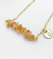 Sunstone Necklace In Gold or Silver, Natural Sunstone Gemstone Jewelry, N6351