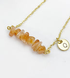 Sunstone Necklace In Gold or Silver, Natural Sunstone Gemstone Jewelry, N6351
