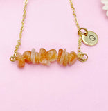 Sunstone Necklace In Gold or Silver, Natural Sunstone Gemstone Jewelry, N6351