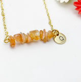 Sunstone Necklace In Gold or Silver, Natural Sunstone Gemstone Jewelry, N6351