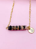 Rhodonite Necklace In Gold or Silver, Natural Rhodonite Gemstone Jewelry, N6353