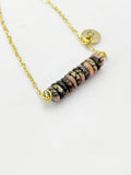 Rhodonite Necklace In Gold or Silver, Natural Rhodonite Gemstone Jewelry, N6353