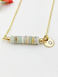 Amazonite Necklace In Gold or Silver, Natural Flower Amazonite Gemstone Jewelry, N6356