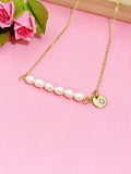 Pearl Necklace In Gold or Silver, Natural Pearl Jewelry, N6357
