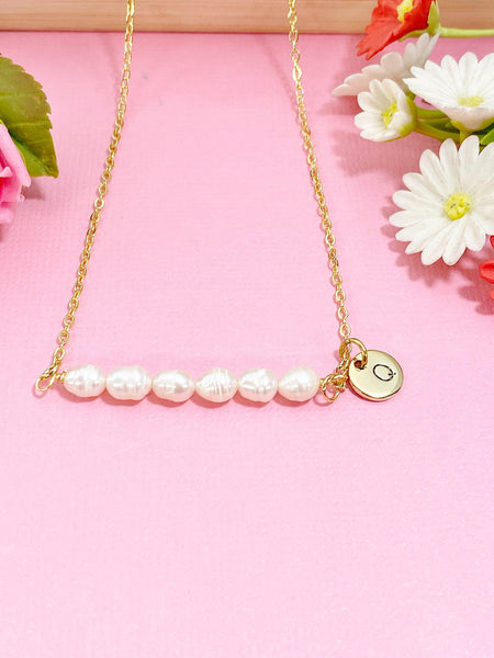 Pearl Necklace In Gold or Silver, Natural Pearl Jewelry, N6357